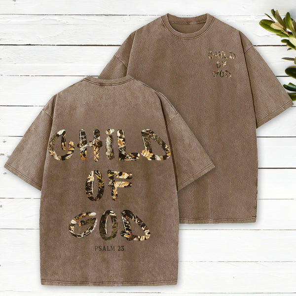 Child Of God Camo Christian Washed T-Shirt