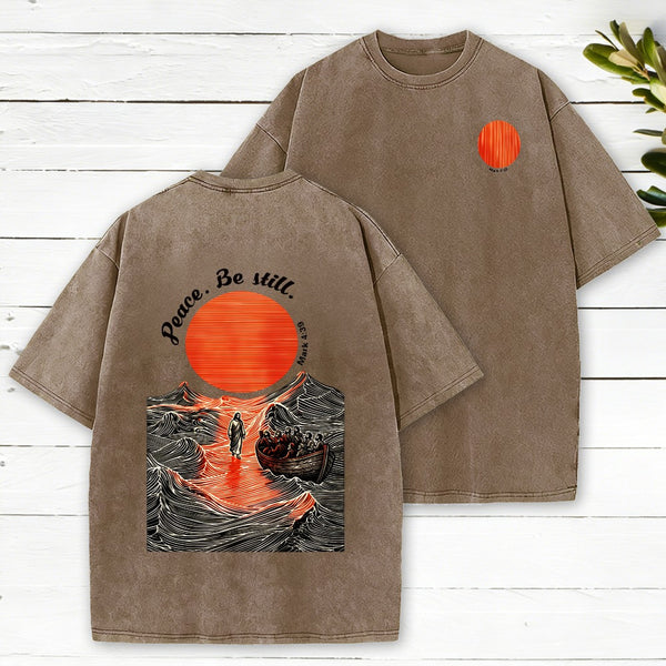 Peace Be Still Christian Washed T-Shirt