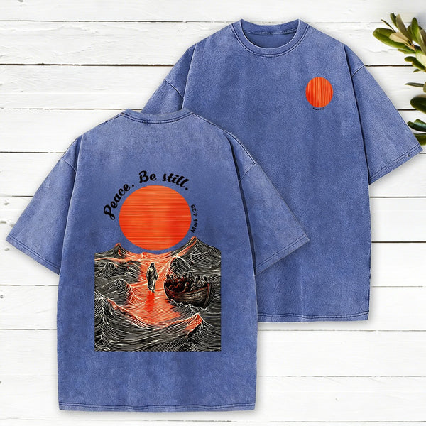 Peace Be Still Christian Washed T-Shirt