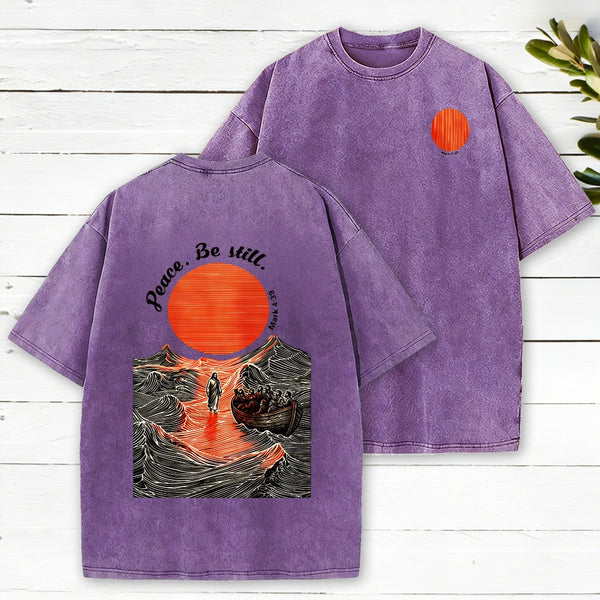 Peace Be Still Christian Washed T-Shirt