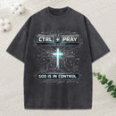 God Is Control Christian Washed T-Shirt