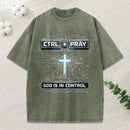 God Is Control Christian Washed T-Shirt