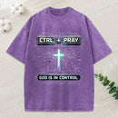 God Is Control Christian Washed T-Shirt