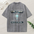 God Is Control Christian Washed T-Shirt