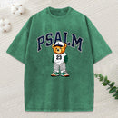 Psalm 23 Bear Christian Washed T-Shirt