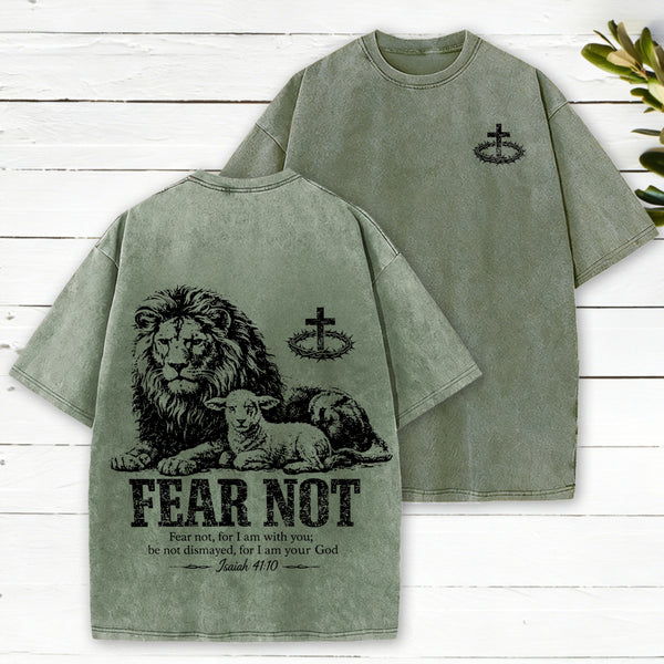 Fear Not For I Am With You Christian Washed T-Shirt