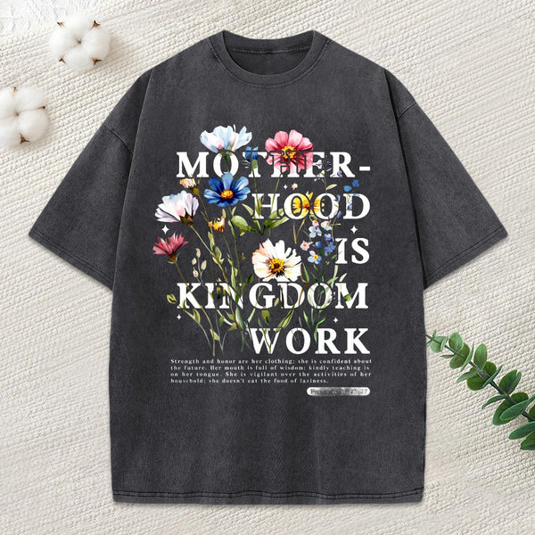 Mother Hood Is Kingdom Work Christian Heavy Cotton T-Shirt