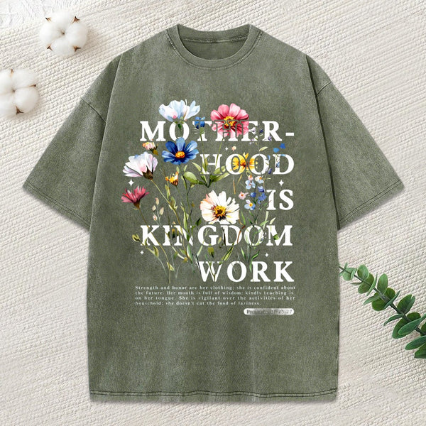 Mother Hood Is Kingdom Work Christian Heavy Cotton T-Shirt