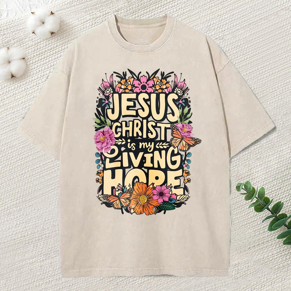 Living Hope Christian Washed T-Shirt