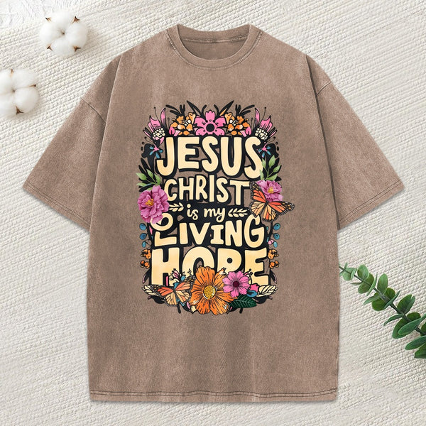 Living Hope Christian Washed T-Shirt