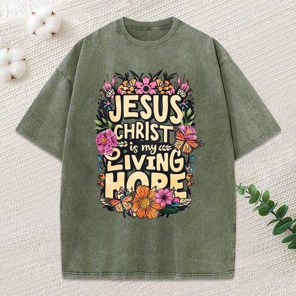 Living Hope Christian Washed T-Shirt