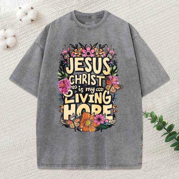 Living Hope Christian Washed T-Shirt