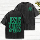 Jesus Saves Christian Washed T-Shirt