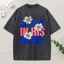 Rooted In His Grace Christian Washed T-Shirt