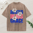 Rooted In His Grace Christian Washed T-Shirt