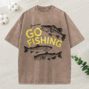 Jesus Said Go Fishing Christian Washed T-Shirt