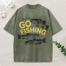 Jesus Said Go Fishing Christian Washed T-Shirt