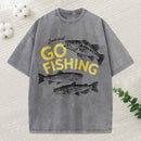 Jesus Said Go Fishing Christian Washed T-Shirt