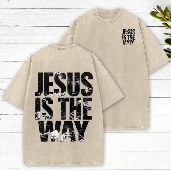 Jesus Is The Way Christian Washed T-Shirt