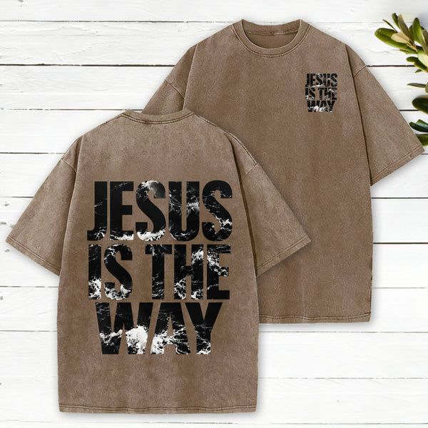 Jesus Is The Way Christian Washed T-Shirt