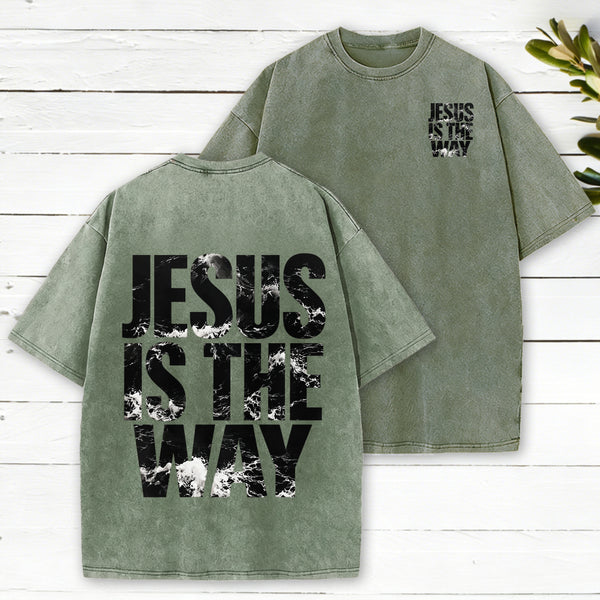 Jesus Is The Way Christian Washed T-Shirt