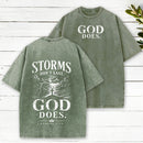 Storms Don'T Last God Does Christian Washed T-Shirt