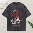 Made In America Created For Worship Christian Washed T-Shirt