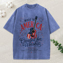 Made In America Created For Worship Christian Washed T-Shirt