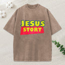 Jesus Story Christian Washed T-Shirt