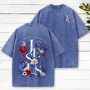 Jesus Flower Christian Washed T-Shirt 1