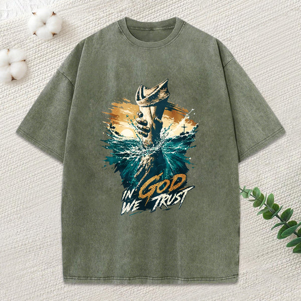In God We Trust Christian Washed T-Shirt
