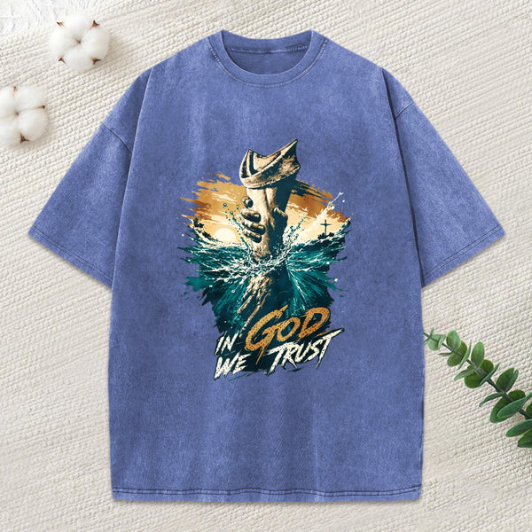 In God We Trust Christian Washed T-Shirt