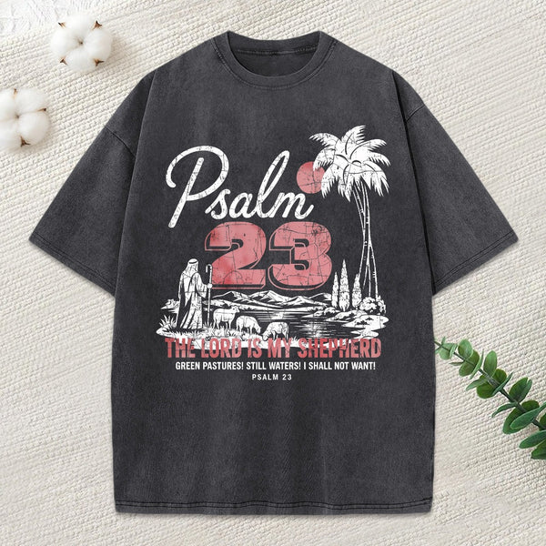 The Lord Is My Shepherd Christian Washed T-Shirt