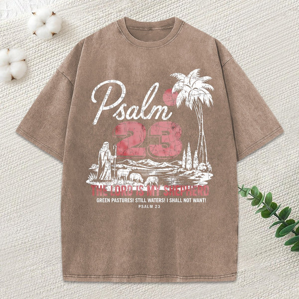 The Lord Is My Shepherd Christian Washed T-Shirt