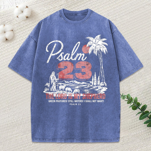 The Lord Is My Shepherd Christian Washed T-Shirt
