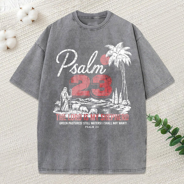 The Lord Is My Shepherd Christian Washed T-Shirt