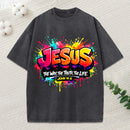 Jesus The Way The Truth The Life Christian Washed T-Shirt