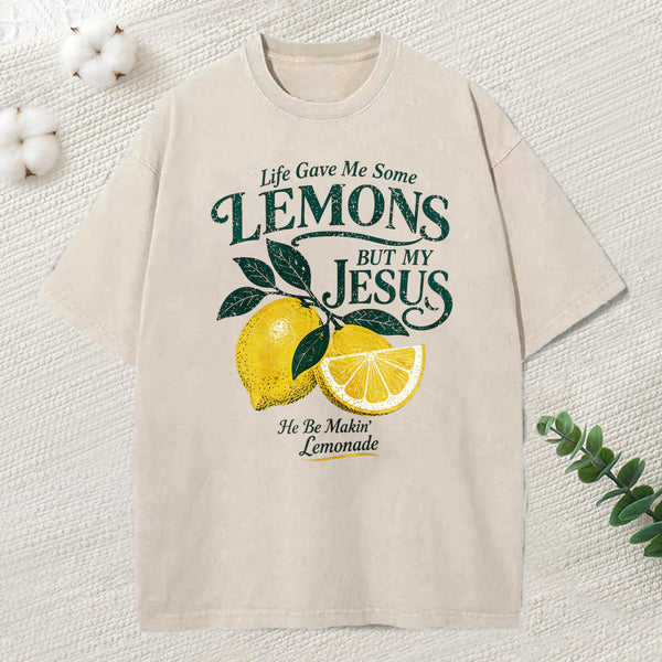 Jesus Makin Lemonade Christian Washed T-Shirt