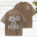 Jesus Is King Camo Christian Washed T-Shirt