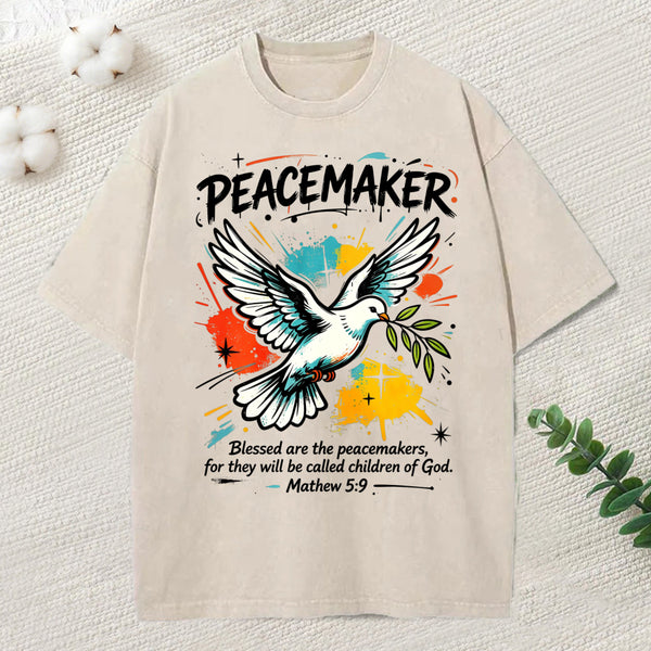 Blessed Are Peacemakers Christian Washed T-Shirt
