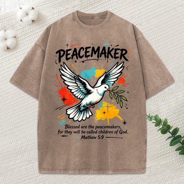 Blessed Are Peacemakers Christian Washed T-Shirt