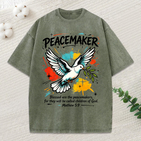 Blessed Are Peacemakers Christian Washed T-Shirt