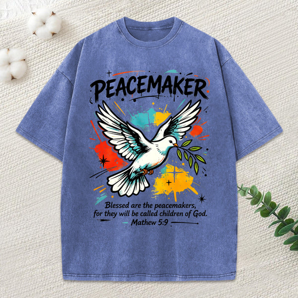 Blessed Are Peacemakers Christian Washed T-Shirt