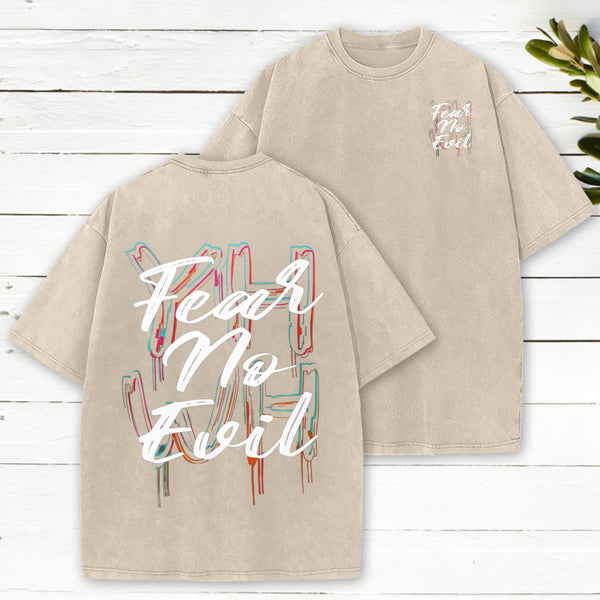 Fear No Evil Christian Washed T-Shirt