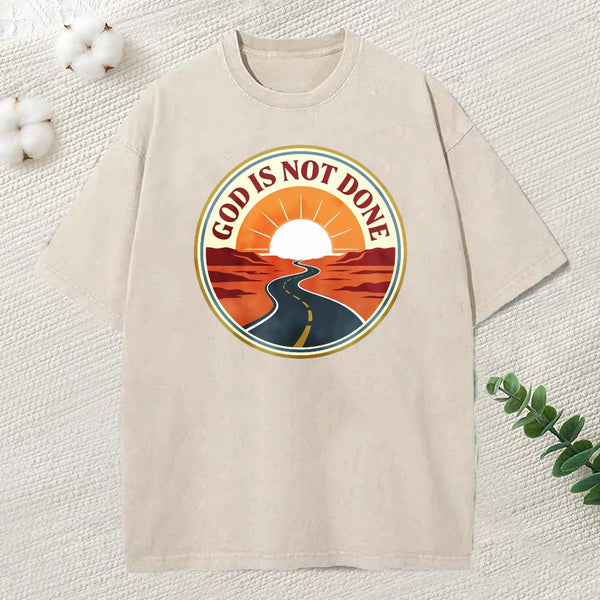 God Is Not Done Christian Washed T-Shirt