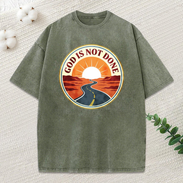God Is Not Done Christian Washed T-Shirt
