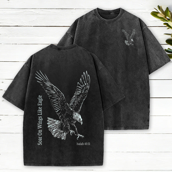 Soar On Wings Like Eagle Christian Washed T-Shirt