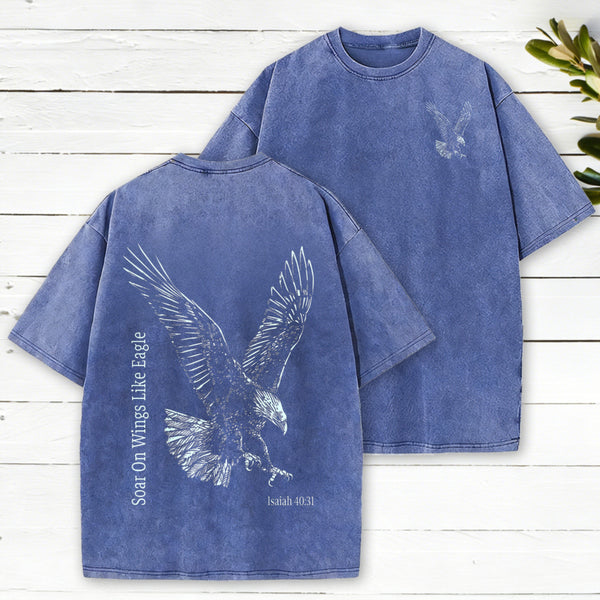 Soar On Wings Like Eagle Christian Washed T-Shirt