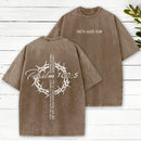 Faith Over Fear Crown Christian Washed T-Shirt