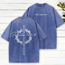 Faith Over Fear Crown Christian Washed T-Shirt